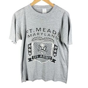 Jostens T-Shirt Mens Gray Ft. Meade Maryland US Army Graphic Tee